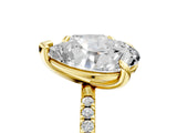 Yellow gold Oval and Cushion Toi Moi Ring with Prong Setting and Micro Pave Band 5