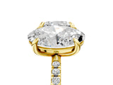 Yellow gold Oval and Cushion Toi Moi Ring with Prong Setting and Pave Band 5