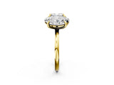 Yellow gold Oval and Cushion Toi Moi Ring with Prong Setting and Plain Band 2