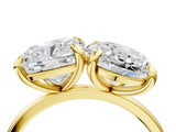 Yellow gold Oval and Cushion Toi Moi Ring with Prong Setting and Plain Band 4