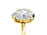 Yellow gold Oval and Cushion Toi Moi Ring with Prong Setting and Plain Band 5