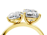Yellow gold Oval and Emerald Cut Toi Moi Ring with Prong Setting_72