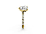 Yellow gold Oval and Heart Toi Moi Ring with Prong Setting and Micro Pave Band 2