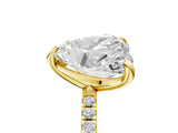 Yellow gold Oval and Heart Toi Moi Ring with Prong Setting and Micro Pave Band 5