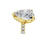 Yellow gold Oval and Heart Toi Moi Ring with Prong Setting and Pave Band 5