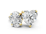 Yellow gold Oval and Heart Toi Moi Ring with Prong Setting and Pave Band