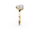 Yellow gold Oval and Heart Toi Moi Ring with Prong Setting and Plain Band_15