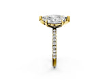 Yellow gold Oval and Marquise Toi Moi Ring with Prong Setting and Micro Pave Band 2