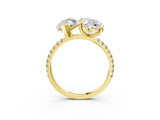Yellow gold Oval and Marquise Toi Moi Ring with Prong Setting and Micro Pave Band 3
