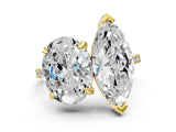 Yellow gold Oval and Marquise Toi Moi Ring with Prong Setting and Pave Band_55
