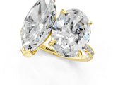 Yellow gold Oval and Marquise Toi Moi Ring with Prong Setting and Pave Band_56