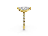 Yellow gold Oval and Marquise Toi Moi Ring with Prong Setting and Pave Band_57