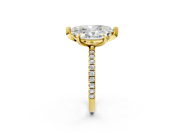 Yellow Gold Oval and Marquise Laboratory-Grown Diamond Toi et Moi Engagement Ring