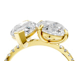Yellow gold Oval and Marquise Toi Moi Ring with Prong Setting and Pave Band_59