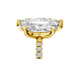 Yellow gold Oval and Marquise Toi Moi Ring with Prong Setting and Pave Band_60