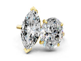 Yellow gold Oval and Marquise Toi Moi Ring with Prong Setting and Plain Band_40