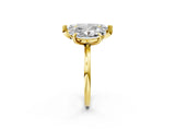 Yellow gold Oval and Marquise Toi Moi Ring with Prong Setting and Plain Band_42