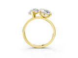 Yellow gold Oval and Marquise Toi Moi Ring with Prong Setting and Plain Band_43