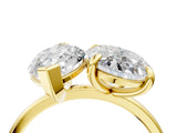 Yellow gold Oval and Marquise Toi Moi Ring with Prong Setting and Plain Band_44