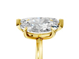 Yellow gold Oval and Marquise Toi Moi Ring with Prong Setting and Plain Band_45