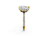 Yellow gold Oval and Pear Toi Moi Ring with Prong Setting and Micro Pave Band 2