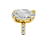 Yellow gold Oval and Pear Toi Moi Ring with Prong Setting and Micro Pave Band 5
