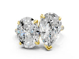 Yellow gold Oval and Pear Toi Moi Ring with Prong Setting and Micro Pave Band