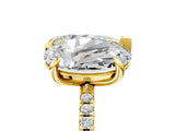 Yellow gold Oval and Pear Toi Moi Ring with Prong Setting and Pave Band 5