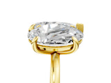 Yellow gold Oval and Pear Toi Moi Ring with Prong Setting and Plain Band 5