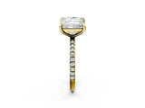 Yellow gold Oval and Princess Toi Moi Ring with Prong Setting and Micro Pave Band 2
