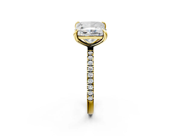 Yellow Gold Oval and Princess Cut Laboratory-Grown Diamond Toi et Moi Engagement Ring