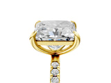 Yellow gold Oval and Princess Toi Moi Ring with Prong Setting and Pave Band 5
