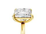 Yellow gold Oval and Princess Toi Moi Ring with Prong Setting and Plain Band 5