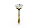 Yellow gold Oval and Radiant Toi Moi Ring with Prong Setting and Micro Pave Band 2