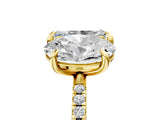 Yellow gold Oval and Radiant Toi Moi Ring with Prong Setting and Micro Pave Band 5