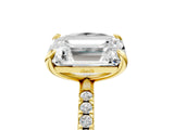 Yellow gold Oval and Radiant Toi Moi Ring with Prong Setting and Pave Band_110