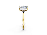 Yellow gold Oval and Radiant Toi Moi Ring with Prong Setting and Plain Band 2