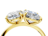 Yellow gold Oval and Radiant Toi Moi Ring with Prong Setting and Plain Band 4