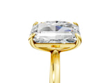 Yellow gold Oval and Radiant Toi Moi Ring with Prong Setting and Plain Band 5