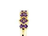 Yellow gold Pavé Cushion Amethyst Cluster Eternity Band with Prong Setting_23