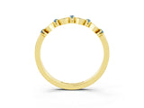 Yellow gold Pavé Cushion Aquamarine Cluster Eternity Band with Prong Setting_21