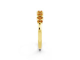 Yellow gold Pavé Cushion Citrine Cluster Eternity Band with Prong Setting_20
