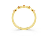 Yellow gold Pavé Cushion Citrine Cluster Eternity Band with Prong Setting_21