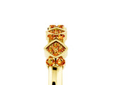 Yellow gold Pavé Cushion Citrine Cluster Eternity Band with Prong Setting_23