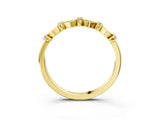 Yellow gold Pavé Cushion Diamond Cluster Eternity Band with Prong Setting_67