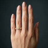 Yellow gold Pavé Cushion Diamond Cluster Eternity Band with Prong Setting_76