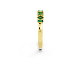 Yellow gold Pavé Cushion Emerald Cluster Eternity Band with Prong Setting_20