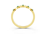 Yellow gold Pavé Cushion Emerald Cluster Eternity Band with Prong Setting_21