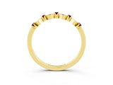 Yellow gold Pavé Cushion Garnet Cluster Eternity Band with Prong Setting_21