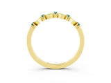 Yellow gold Pavé Cushion Green Sapphire Cluster Eternity Band with Prong Setting_21